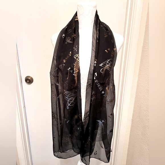 Chiffon I Love Jesus Scarves Black - Picture 4 of 5